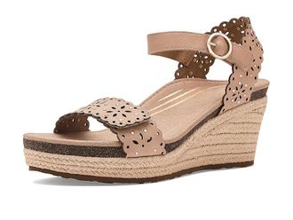 Aetrex Sydney Wedge Sandal Womens Sandals Sand Cutout : EU 43 (US Womens 11.5-12) M (B), Leather