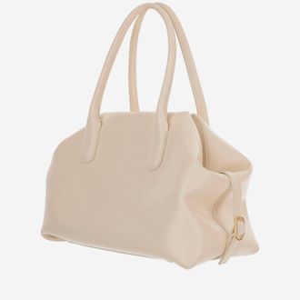 Themoir&egrave; Womens Shoulder Bag Talia Vegan Fabric Ivory Leather