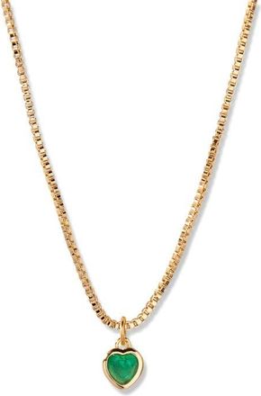 Brook & York Mackenzie Birthstone Heart Pendant Necklace in Gold/May at Nordstrom