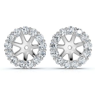 Pompeii3 7/8Ct Diamond Earring Jacket 14k Gold Fits 6-6.5mm round stone Lab Grown Size: Small