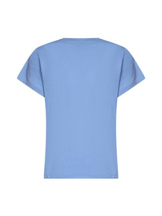 Polo Ralph Lauren Womens Crewneck T-Shirt Classic-Fit Light Blue Cotton T-Shirts & Jerseys