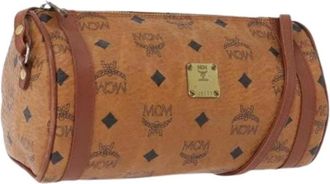 MCM Pre-owned Cross Body Bags, female, Brown, Size: ONE SIZE Pre-owned Plastic Shoulder Bag