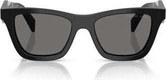 Prada 52mm Polarized Butterfly Sunglasses in Black /Dark Grey Polar at Nordstrom