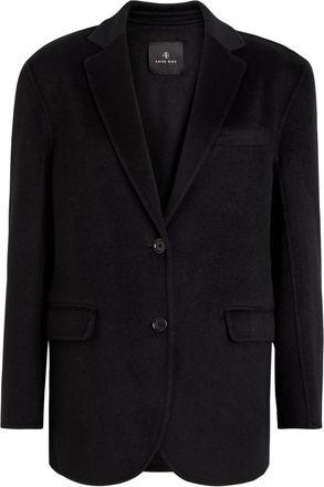 Anine Bing Quinn Wool and Cashmere-blend Blazer - Black - S (UK8-10 / S)