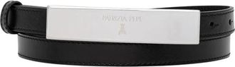 Patrizia Pepe Smal leren riem - Dames - Riemen - Zwart - S - Leer - Accessoires