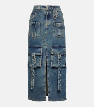 Blumarine Denim midi skirt