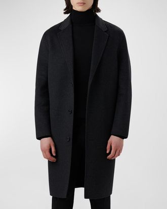 Bugatchi Mens 3-Button Solid Overcoat