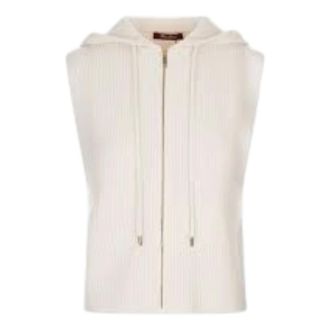 Max Mara Hooded Vest - female - Max Mara - Waistcoats - White - XS - Jackets
