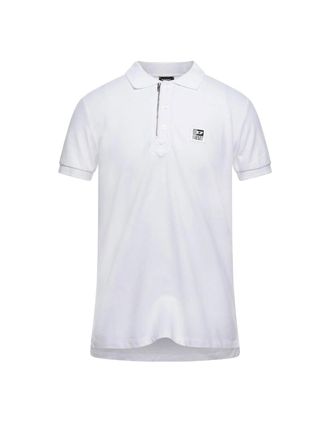 Diesel Mens Diesel T-Harry White Zip Closure Polo Shirt - Size: 40