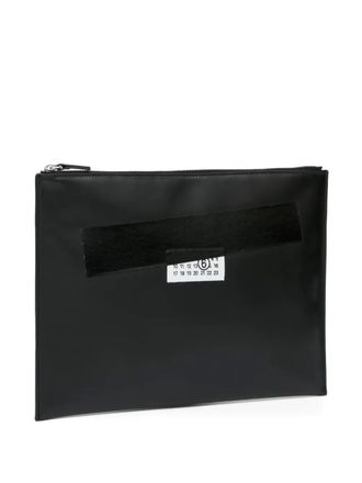 Maison Margiela Clutch met logopatch - Zwart