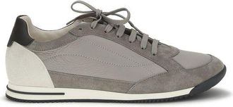 Brunello Cucinelli Gray Calf Leather Bos Taurus Mens Sneakers