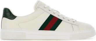 Gucci Ace Sneaker met Web - Dames - Sneakers - Wit - 40 EU - Leer - Schoenen
