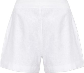 Poss&eacute; Perri Linnen Short - Dames - Bermuda - Wit - XS - Linnen - Korte Broeken