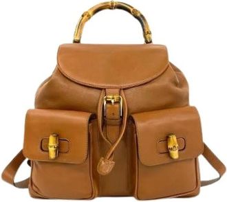 Gucci Pre-owned Zaino in Pelle con Bamboo - - Pre-owned - Donna - Marrone - ONE SIZE