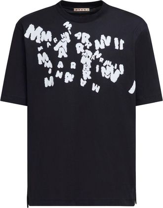 Marni logo-print T-shirt - MCN99 BLACK