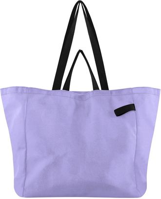 Generic Lilac pattern Reusable Canvas Tote Bag, Heavy Duty Grocery Shopping Bag with Double Handles Hard Bottom Large Capacity Work Groceries Travel