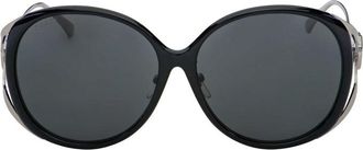 Gucci GG0226SK002 Oval Full Rim Sunglasses - Black