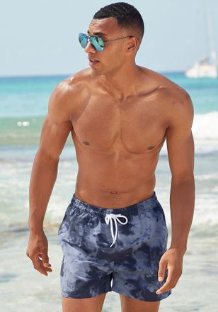 Venice Beach Badeshorts VENICE BEACH Mat, Herren, Gr. XXL (58/60), N-Gr, blau (blau, marine), Microfaser, Microfaser, Recycling-Polyester, Badehosen Badeshorts, mi