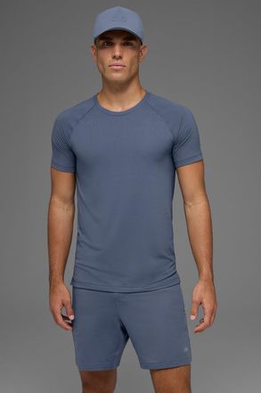 Alo | Idol Crewneck Short Sleeve Top in Bluestone, Size: Large