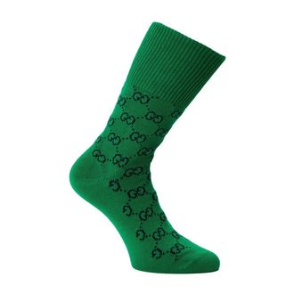 Gucci Ondergoed, Dames, Groen, M, Katoen, Monogram Logo Sokken