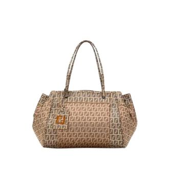 Fendi Pre-owned Tote Bags, female, Brown, Size: ONE SIZE Pre-owned Nylon Tote Bag