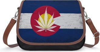 Generic Colorado Weed1 Leaf State Flag Fashion Womens Crossbody Bags Novelty Handbag Shoulder Bag Purse