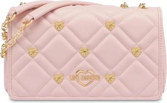 Love Moschino Stijlvolle Schoudertas met Logodetail - Dames - Schoudertassen - Roze - ONE Size - Leer - Tassen