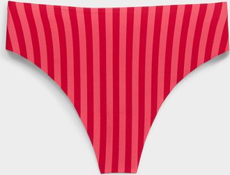 Miiyu Womens Stretch laser-cut high-waist thong Recycled nylon