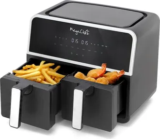 MegaChef Dual 4.8 + 4.8 Quart Digital Electric Air Fryer in Grey at Nordstrom