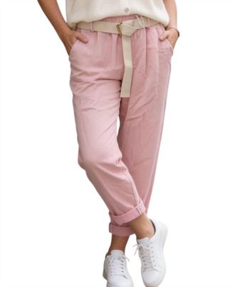 Made in Italy Magic Pants With Side Panel In Soft Pink