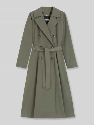 HUGO BOSS Regular Fit Trenchcoat aus Baumwoll-Mix in Oliv, Gr&ouml;&szlig;e 34