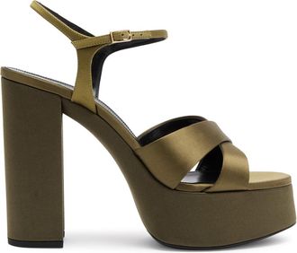 Saint Laurent Bianca 125 Satin Platform Sandals - Brown - 36 (IT36 / UK3)