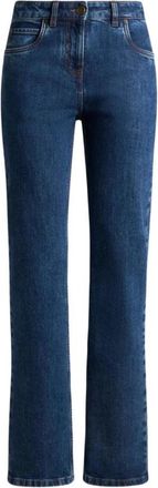 Etro Jeans met geborduurde achterkant - Dames - Regular Fit Jeans - Blauw - W27 - Katoen - Jeans
