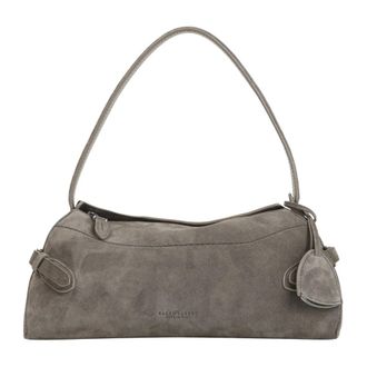 Ralph Lauren Calf-Suede Small Shoulder Bag - female - Ralph Lauren - Shoulder Bags - Gray - ONE SIZE - Bags
