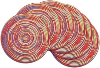 OEM Juego De Seis Manteles Individuales Redondos De Algod&oacute;n Tejidos A Mano De 38 Cm, F&aacute;ciles De Limpiar, Ideales Para Fiestas Y Bodas, Color Beige