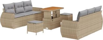 vidaXL Vidaxl - Garden Sofa Set 9 pcs Beige and light grey 90 x 55 x 71 cm