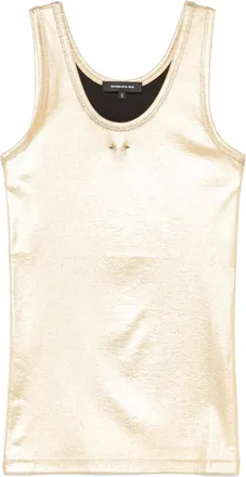 Barbara Bui ribbed jersey tank top - women - Cotton/Elastane - S - Gold