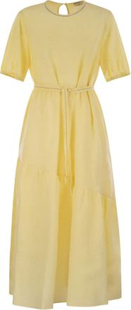 PESERICO Abito lungo girocollo - Giallo