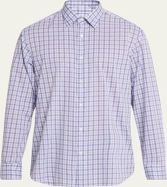 Brioni Mens Plaid Cotton Sport Shirt