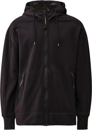 C.P. Company Diagonal Raised Fleece Goggle Sweatshirt - Heren - Vesten met rits - Blauw - XL - Katoen - Hoodies & sweatvesten