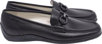 Ferragamo Gancini Loafers in Black Leather