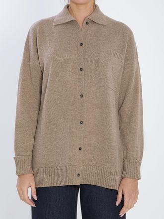 Max Mara Womens Bull Cardigan In Cashmere - Tan - Size Small
