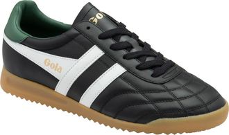 Gola Stadium Low Top Sneaker in Black/White/Evergreen at Nordstrom, Size 11.5
