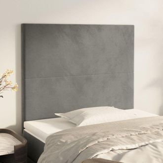 vidaXL Cabeceros 2 Unidades De Terciopelo Gris Claro 90x5x78/88 Cm Vidaxl