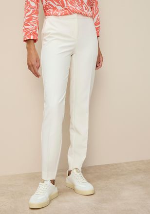 Tamaris Anzughose TAMARIS, Damen, Gr. 34, N-Gr, sanftes wei&szlig;, Web, Obermaterial: 93% Polyester, 7% Elasthan, unifarben, schmal kn&ouml;chellang, Hosen Anzughose, i