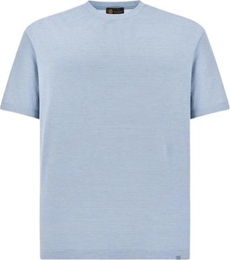 Paul & Shark Bi color double mercerised cotton jersey T-Shirt - Heren - T-shirts - Blauw - M - Katoen - Tops