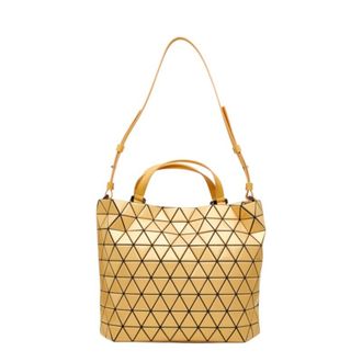 Issey Miyake Light Orange Polyester Nylon Leather Shoulder Bag Tote Bag (Pre-Owned)