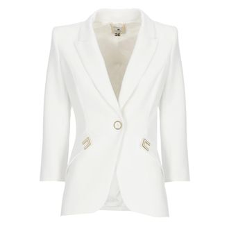 Elisabetta Franchi Blazers, female, Beige, Size: XS Double Stretch Cr&ecirc;pe Blazer