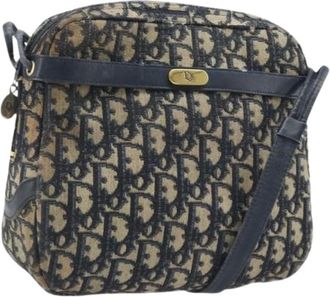 Dior Pre-owned Cross Body Bags, female, Blue, Size: ONE SIZE Pre-owned Vintage Canvas Shoulder Bag