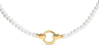 House of Brilliance 18K Yellow Gold Vermeil Pearl Strand Infinity Necklace in Yellow Gold Over Silver at Nordstrom